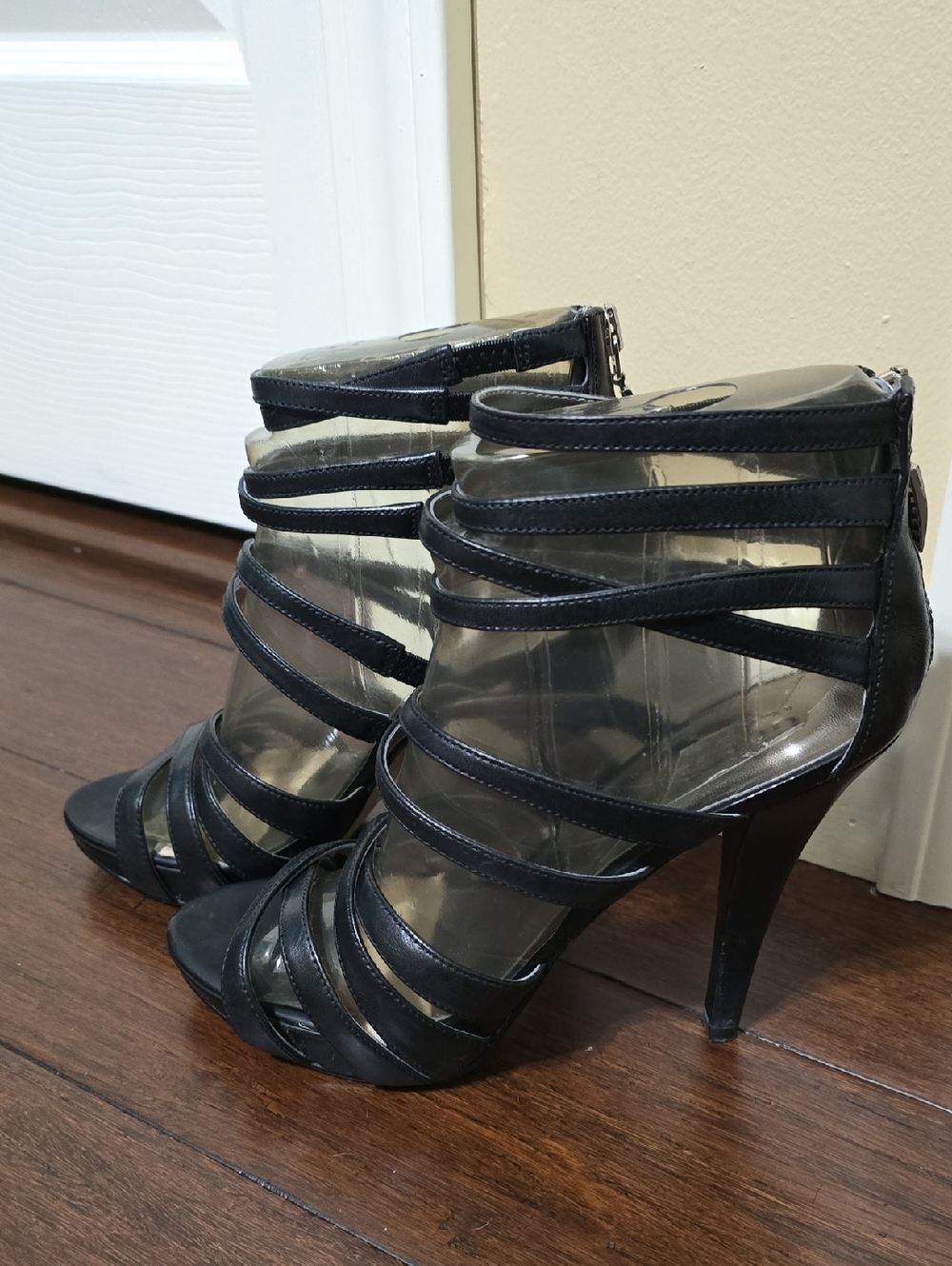 Guess Vintage Black Strappy High Heel Sandals